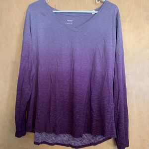 Sonoma Women's Purple Ombre Long Sleeve Top